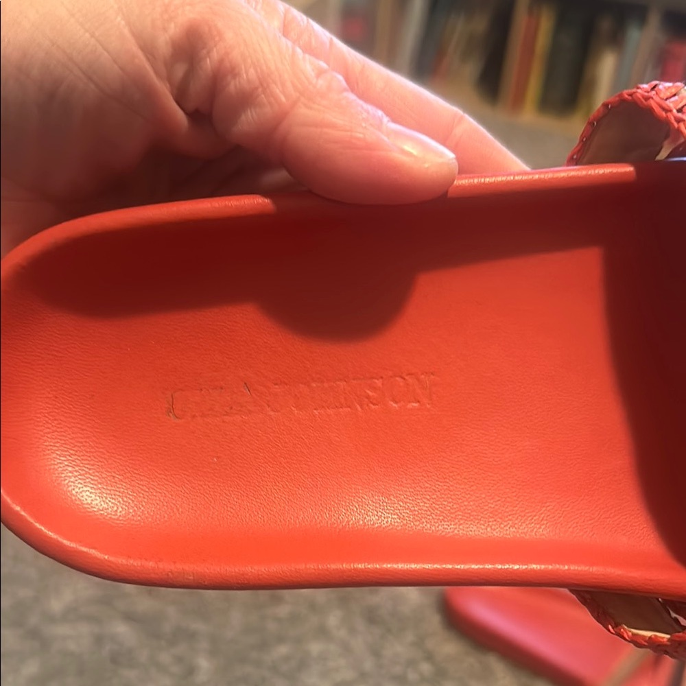 Ulla Johnson Stylish Red Slide Sandals - Picture 6 of 7